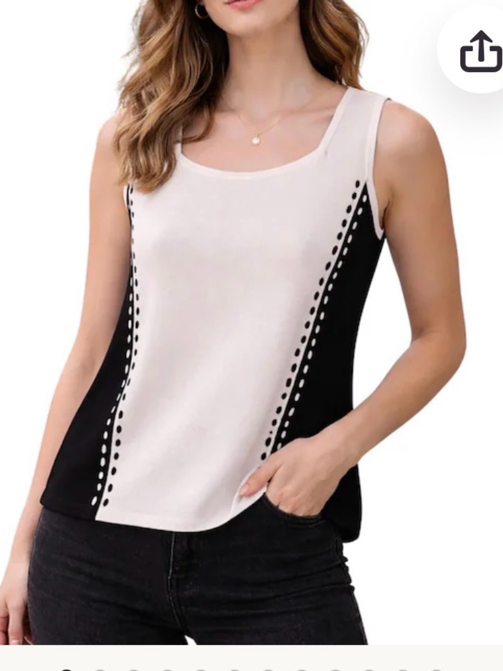 Joseph A Black and White Paneled Sleeveless Tank